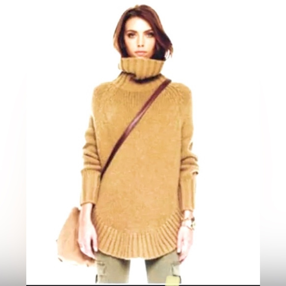 MICHAEL Michael Kors camel wool poncho. Size SMALL.